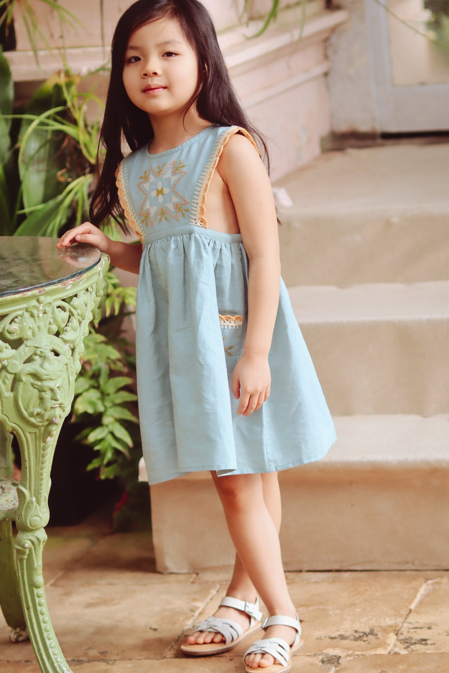 Alia Pinafore Dress - Ocean