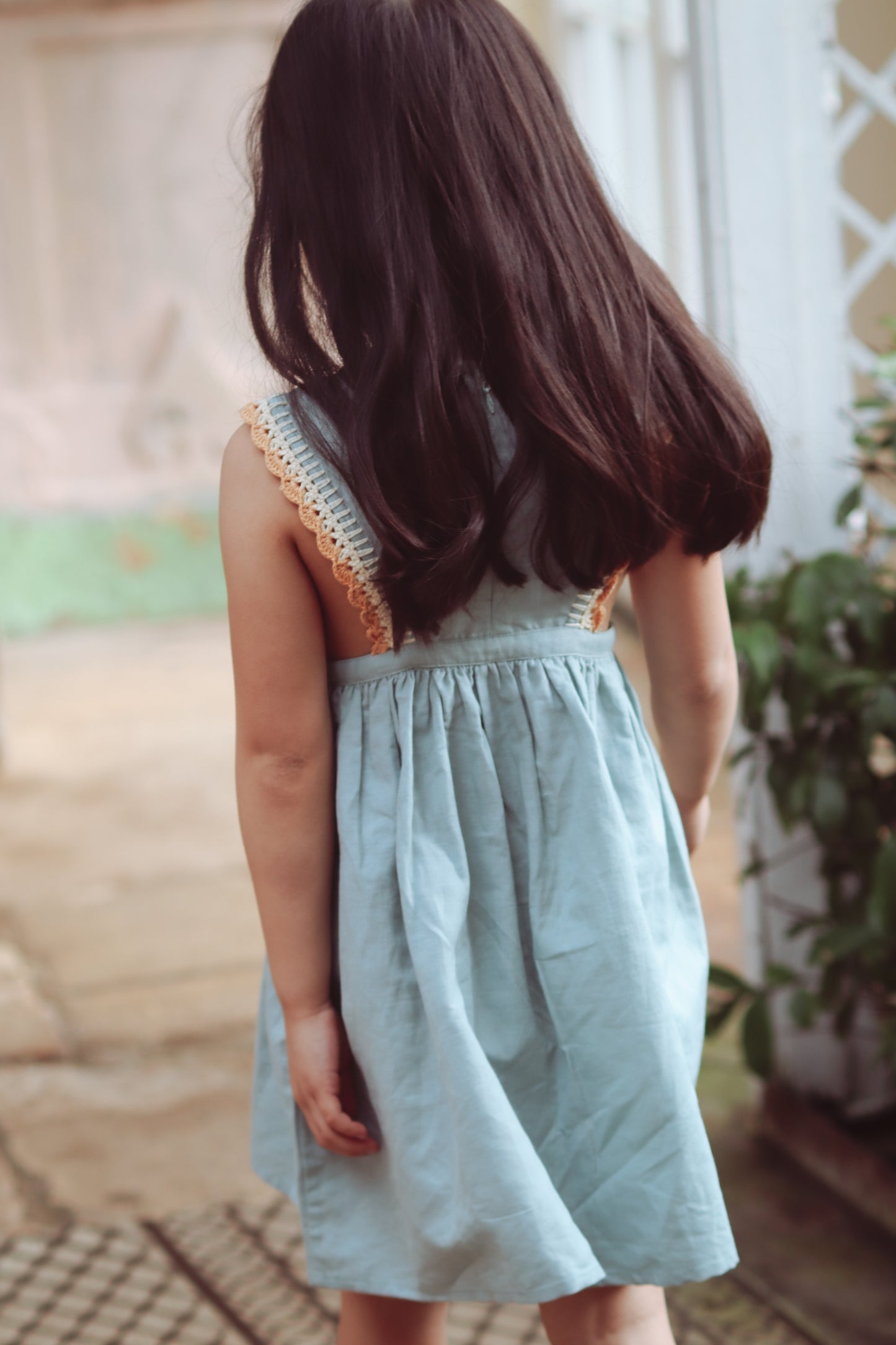 Alia Pinafore Dress - Ocean