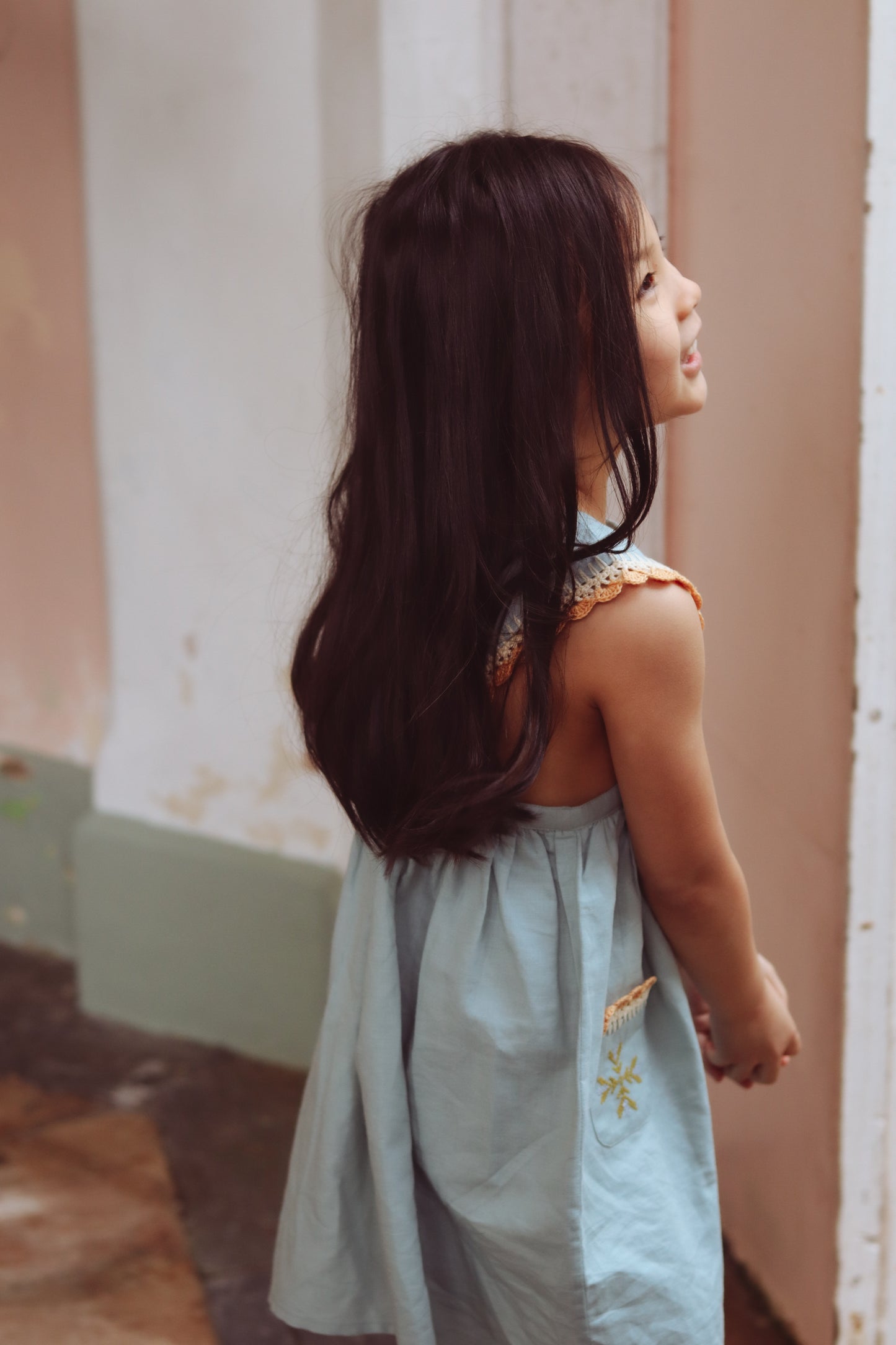 Alia Pinafore Dress - Ocean