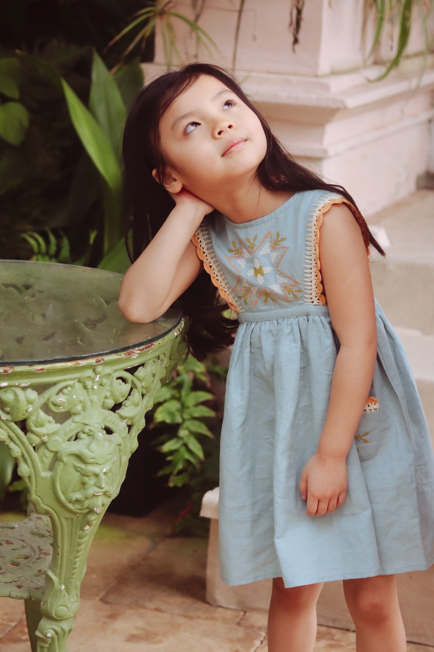 Alia Pinafore Dress - Ocean