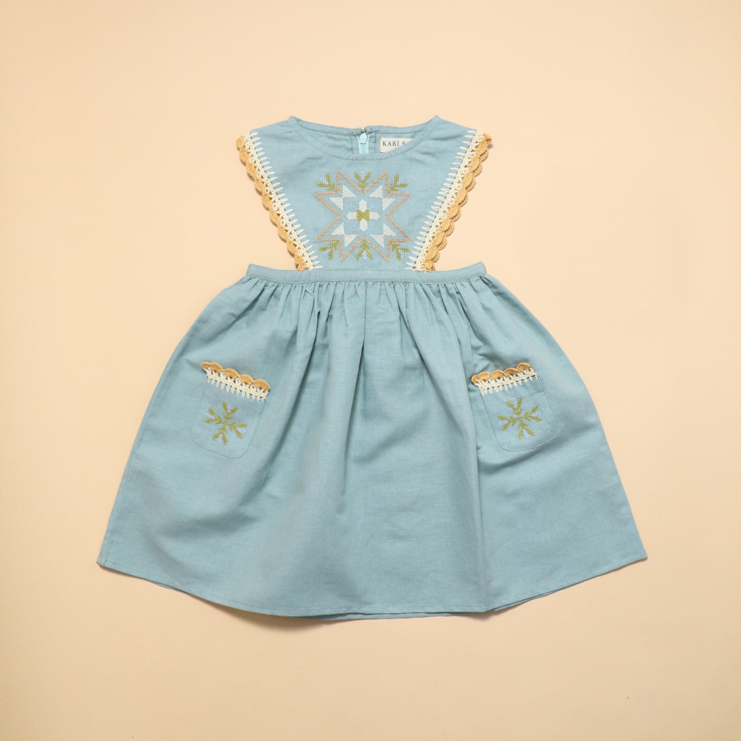 Alia Pinafore Dress - Ocean