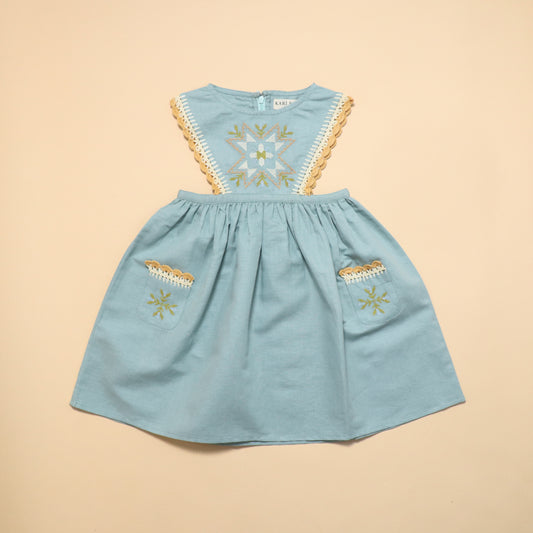 Alia Pinafore Dress - Ocean