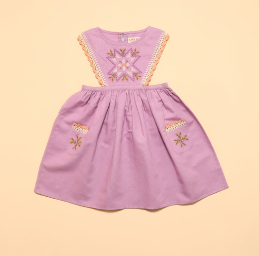Alia Pinafore Dress - Lavender