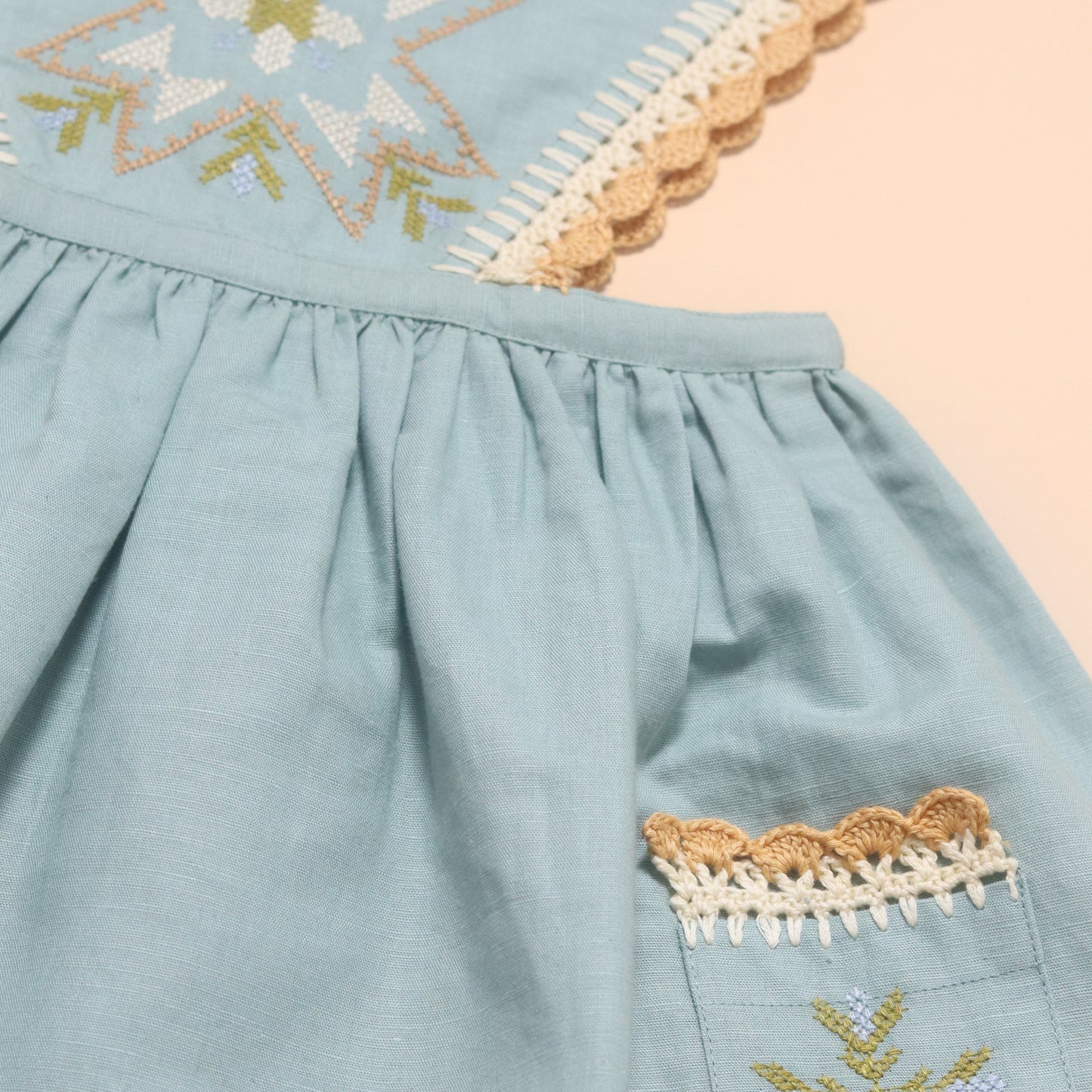 Alia Pinafore Dress - Ocean